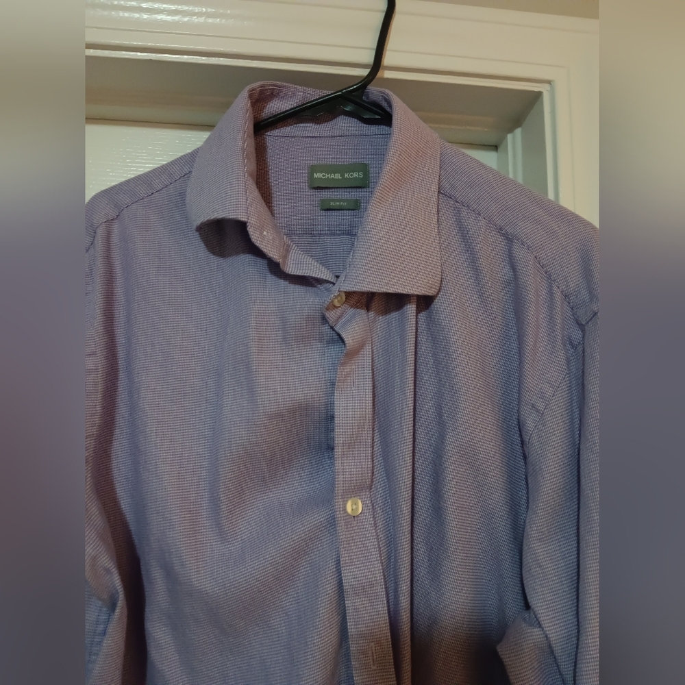Michael Kors Purple Dress Shirt Elegant Formal Wear